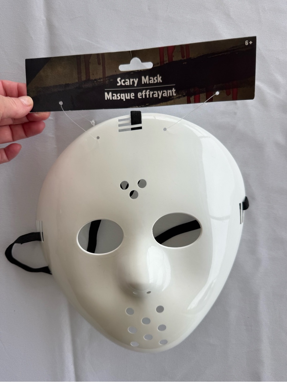 Jason style hockey mask for Halloween